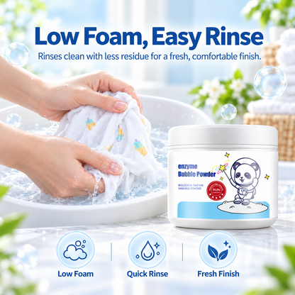 Enzyme Bubble Laundry Powder – Low Foam, Easy Rinse & 99.9% Antibacterial