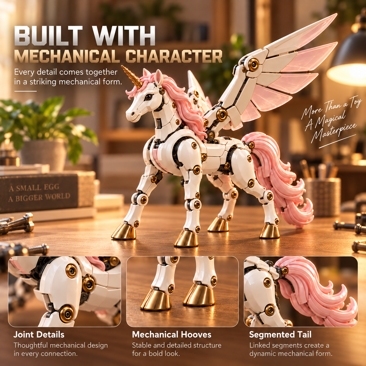 🦄 🦄2-in-1 Transforming Mechanical Unicorn Egg – Winged Fantasy Figure