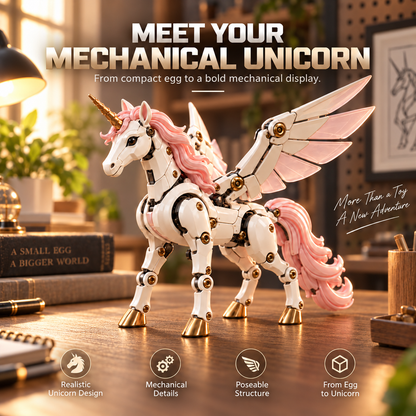 🦄 🦄2-in-1 Transforming Mechanical Unicorn Egg – Winged Fantasy Figure