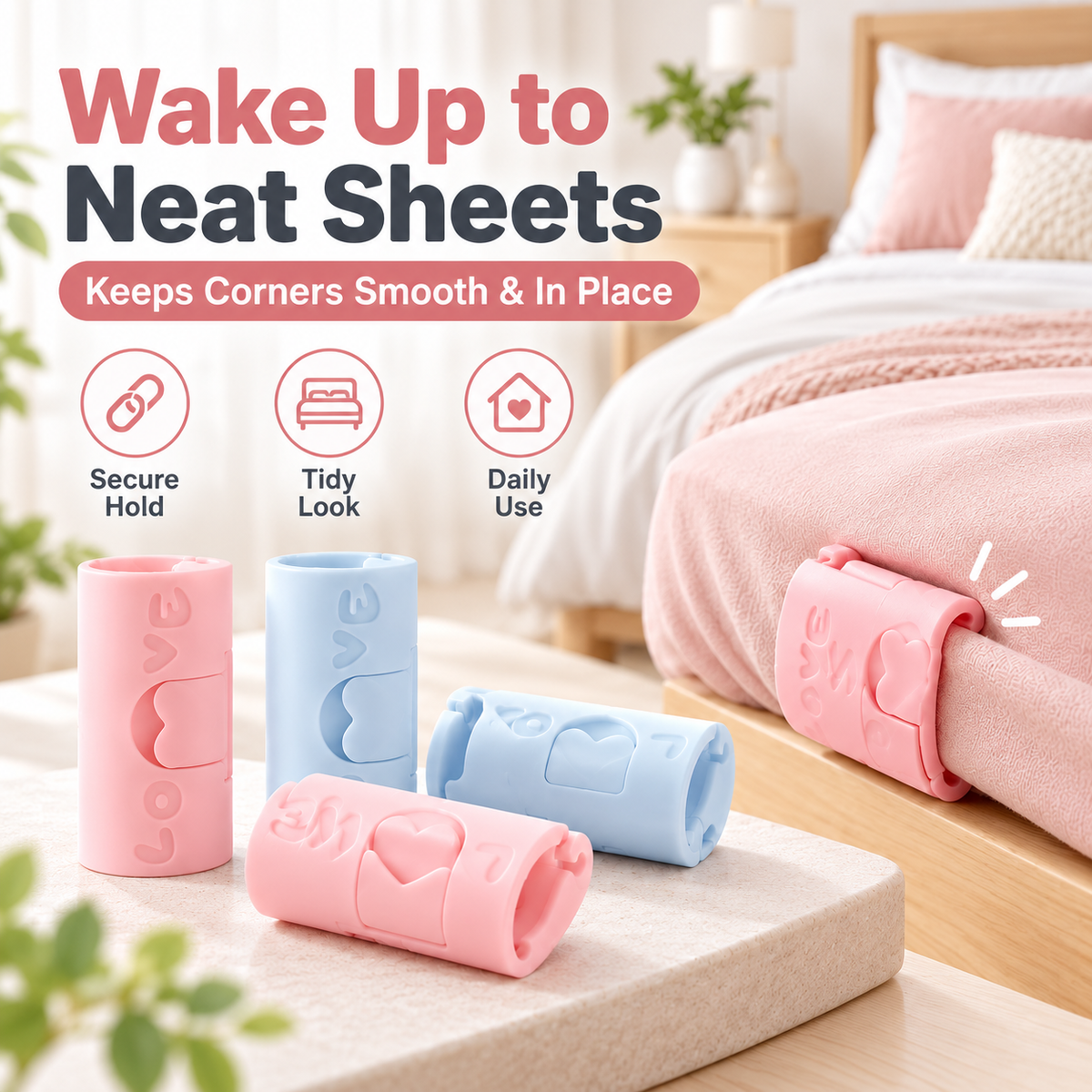 36-Pack Two-Speed Adjustable Sheet Grippers – Secure Bed Sheet Fasteners