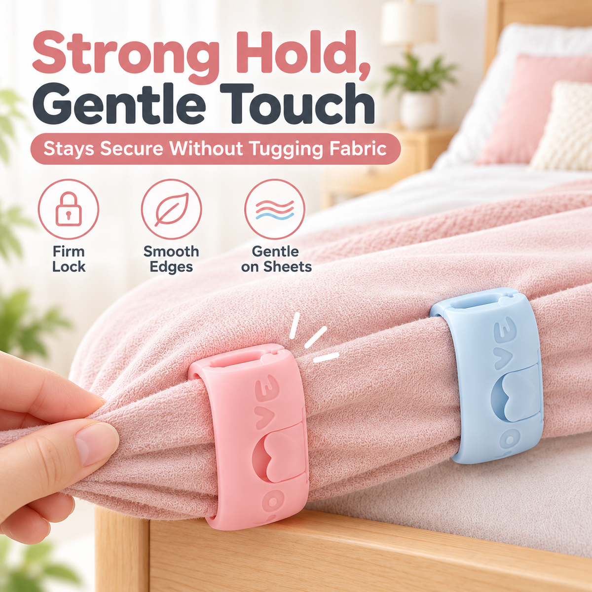 36-Pack Two-Speed Adjustable Sheet Grippers – Secure Bed Sheet Fasteners