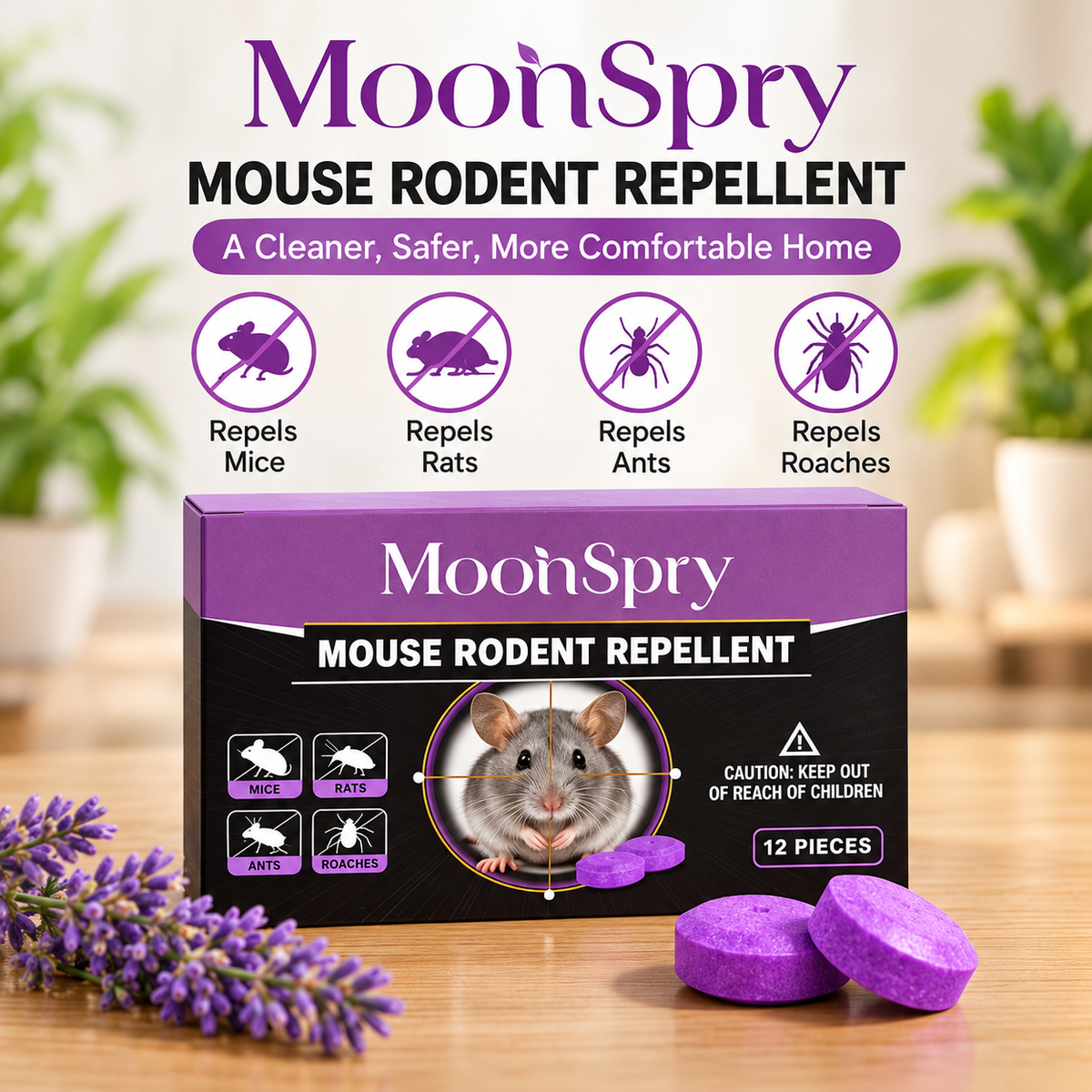 12 Pack Mouse Repellent Pouches – Indoor & Outdoor Rodent Deterrent for Home