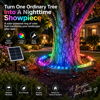 🌈Outdoor RGB Tree Ring Light – 7-Color Remote-Controlled Landscape Uplighting