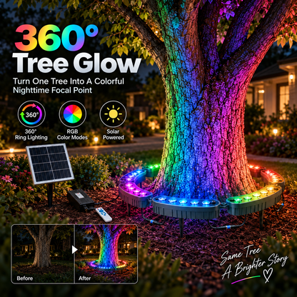 🌈Outdoor RGB Tree Ring Light – 7-Color Remote-Controlled Landscape Uplighting