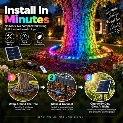 🌈Outdoor RGB Tree Ring Light – 7-Color Remote-Controlled Landscape Uplighting