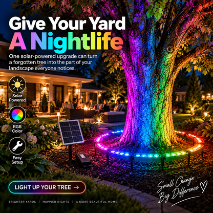 🌈Outdoor RGB Tree Ring Light – 7-Color Remote-Controlled Landscape Uplighting