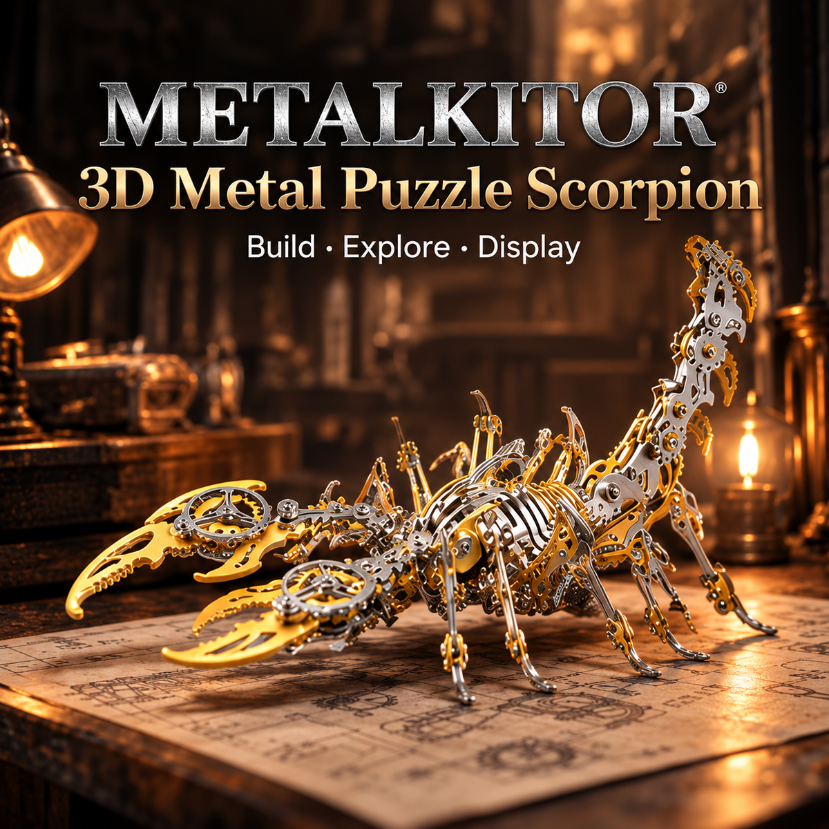Scorpion 3D Metal Puzzle Kit – 454-Piece Mechanical Model for Adults & Teens