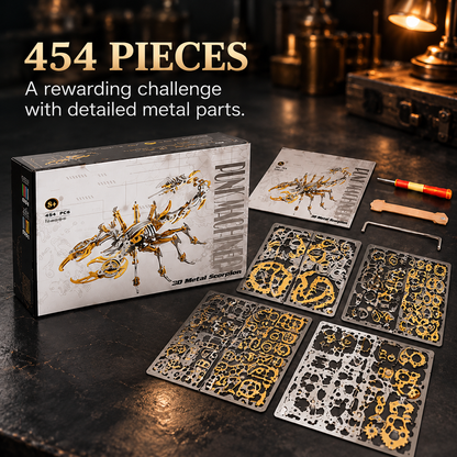 Scorpion 3D Metal Puzzle Kit – 454-Piece Mechanical Model for Adults & Teens