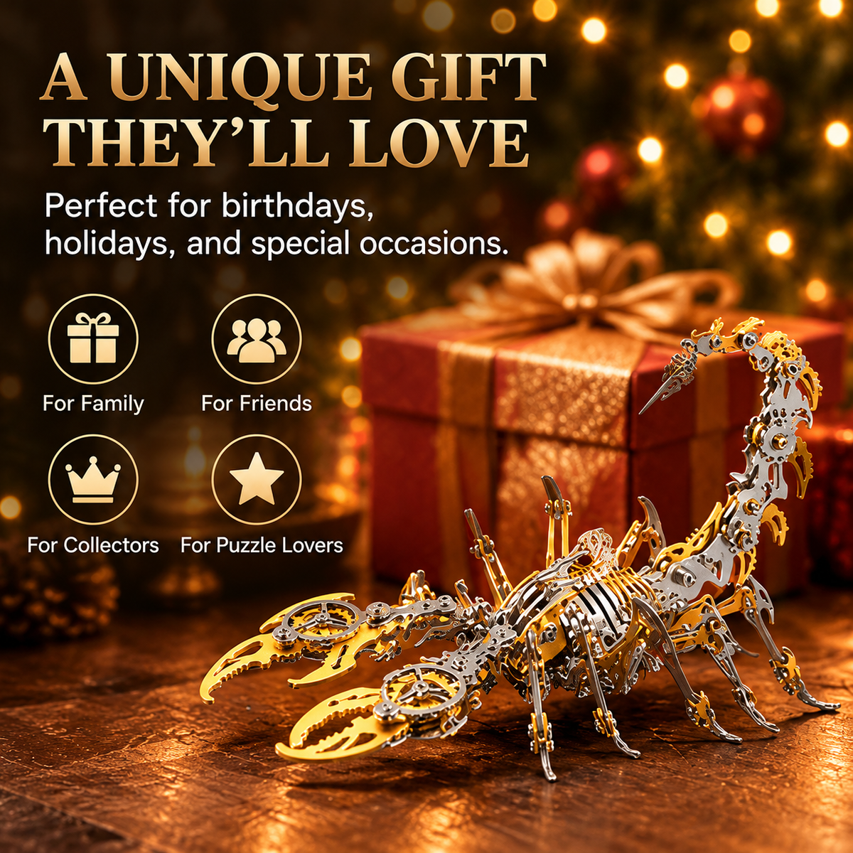 Scorpion 3D Metal Puzzle Kit – 454-Piece Mechanical Model for Adults & Teens