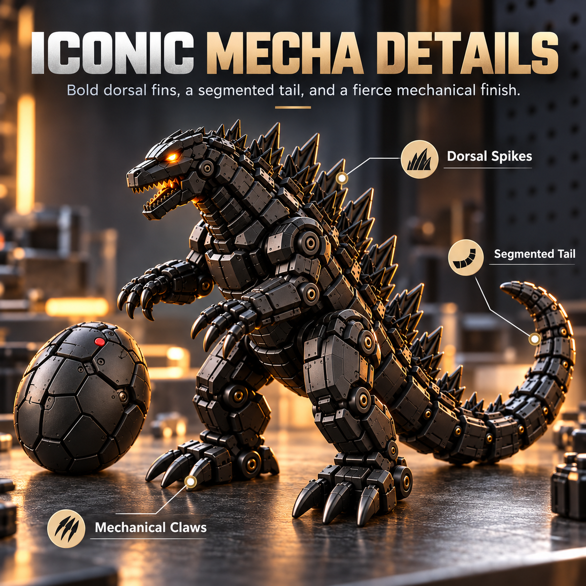 🥚 Egg to Godzilla – 2-in-1 Transforming Mechanical Monster Figure