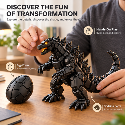 🥚 Egg to Godzilla – 2-in-1 Transforming Mechanical Monster Figure