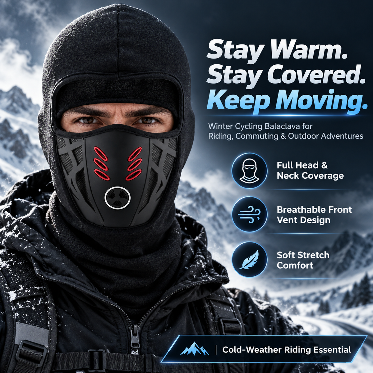 Winter Cycling Balaclava – Warm Breathable Full-Face Ski Mask