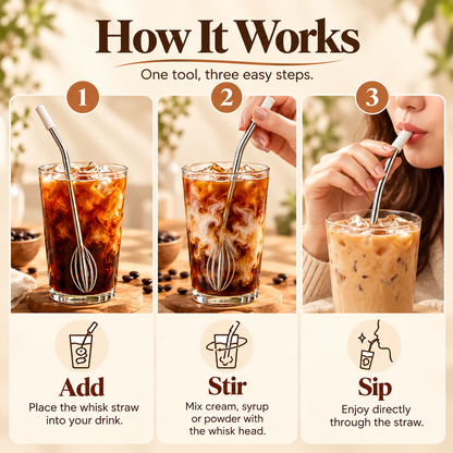 Reusable Metal Drinking Straws with Cleaning Brush – Stainless Steel Set