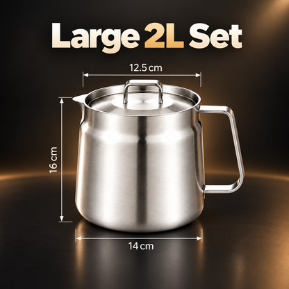🔥🔥3-in-1 Stainless Steel Deep Fryer Pot with Oil Filter & Fry Basket