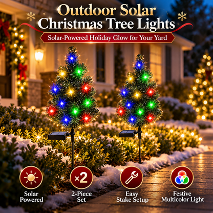🎄 Outdoor Solar Christmas Tree Lights for Garden & Pathway