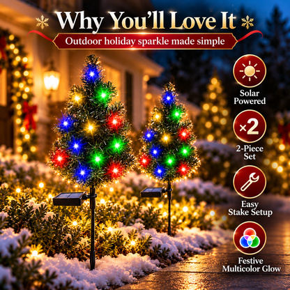 🎄 Outdoor Solar Christmas Tree Lights for Garden & Pathway