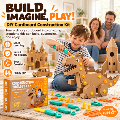 🧩 Kids Cardboard DIY Building Kit – Creative STEM Construction Toy for Ages 3+