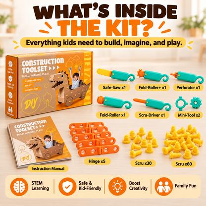 🧩 Kids Cardboard DIY Building Kit – Creative STEM Construction Toy for Ages 3+