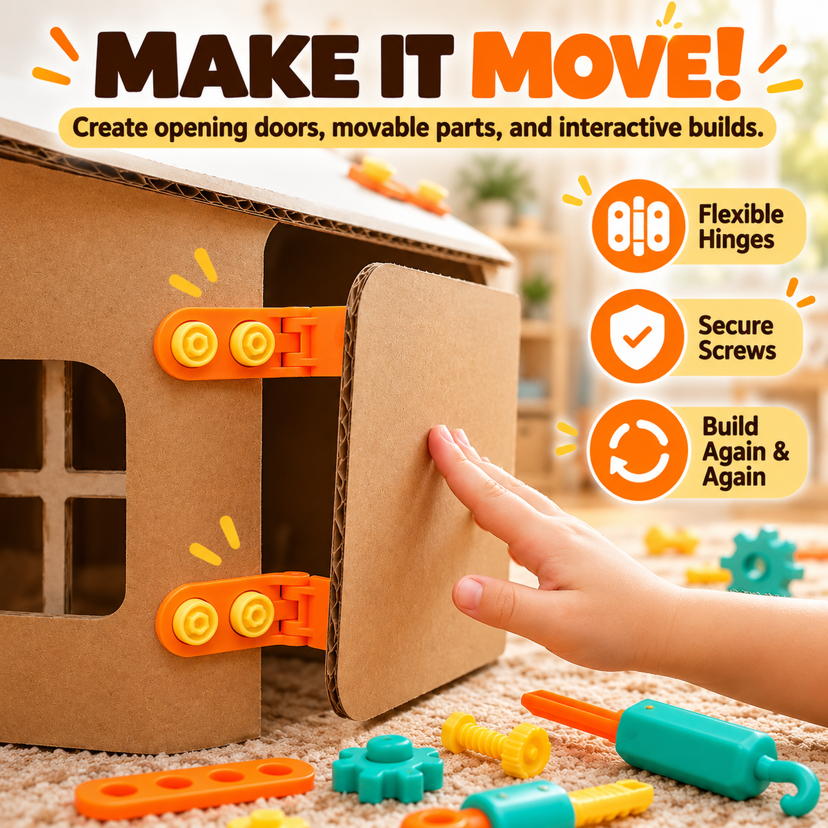 🧩 Kids Cardboard DIY Building Kit – Creative STEM Construction Toy for Ages 3+