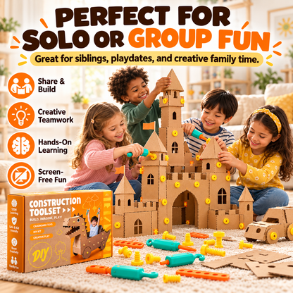🧩 Kids Cardboard DIY Building Kit – Creative STEM Construction Toy for Ages 3+