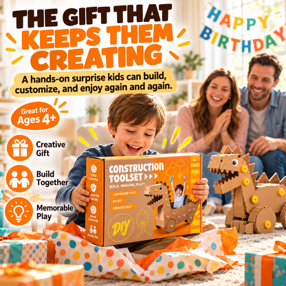 🧩 Kids Cardboard DIY Building Kit – Creative STEM Construction Toy for Ages 3+