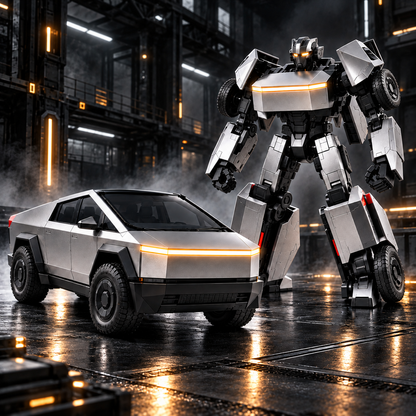 🚀 2-in-1 Transforming Cyber Pickup Truck & Robot Toy – One Toy, Two Forms! 🎁 Perfect Christmas Gift