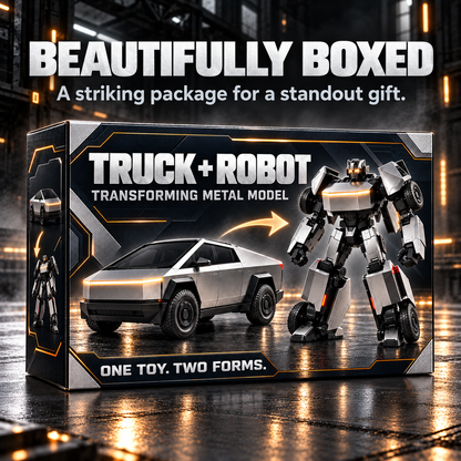 🚀 2-in-1 Transforming Cyber Pickup Truck & Robot Toy – One Toy, Two Forms! 🎁 Perfect Christmas Gift