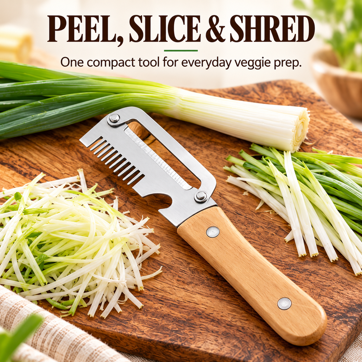 2 Pack Multifunction Vegetable Peeler & Shredder | Stainless Steel Kitchen Tool