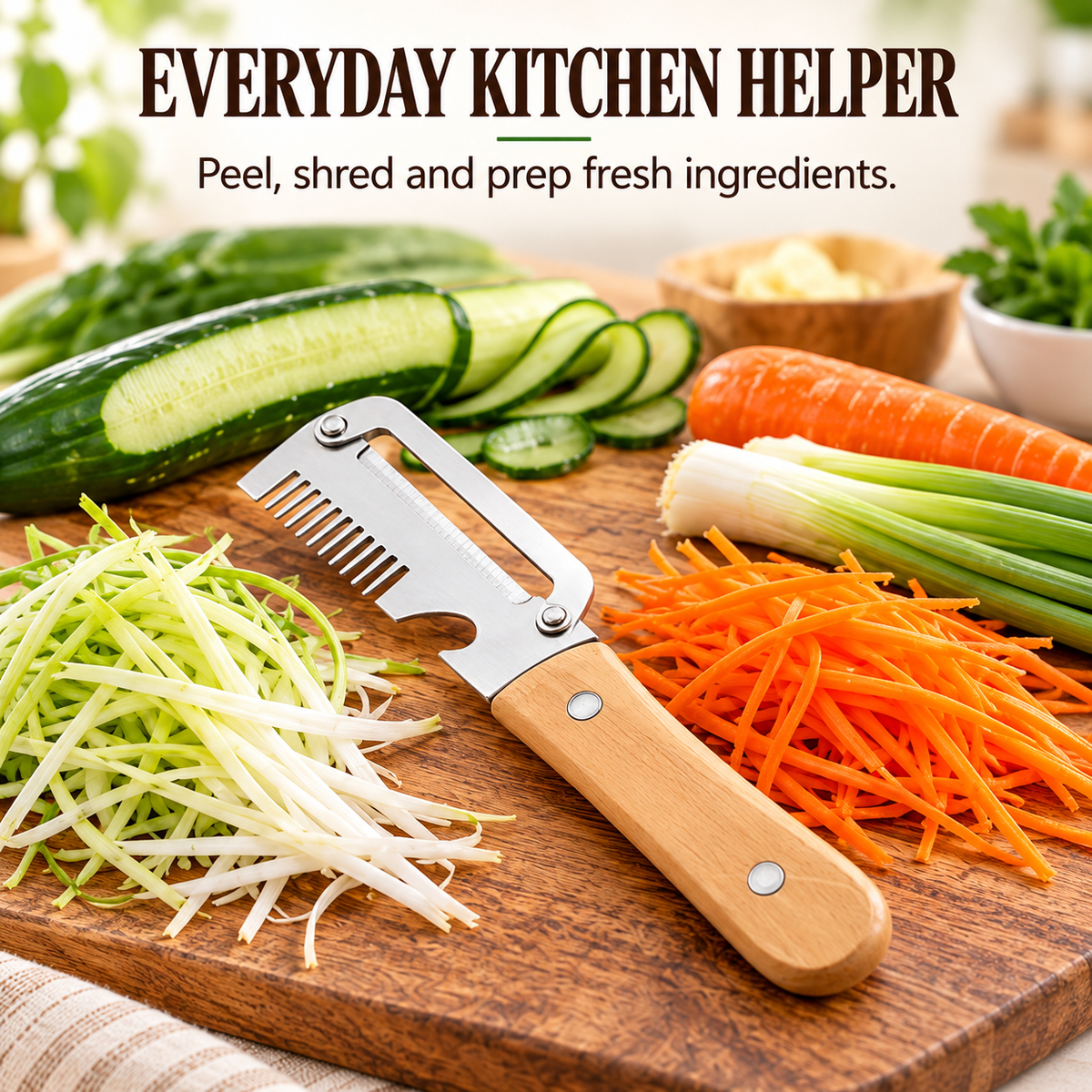 2 Pack Multifunction Vegetable Peeler & Shredder | Stainless Steel Kitchen Tool