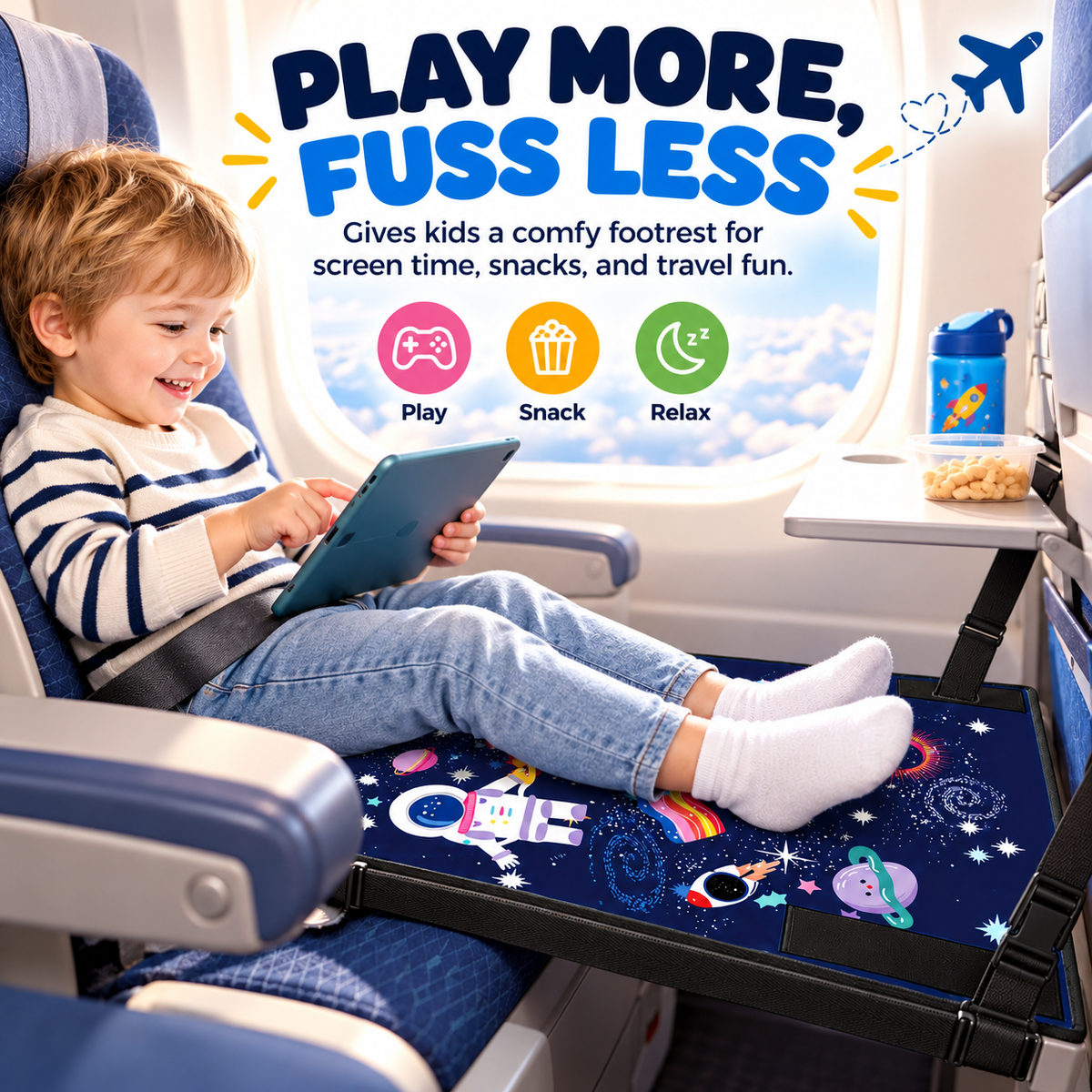 ✈️😴Airplane Seat Extender for Kids | Foldable Travel Footrest