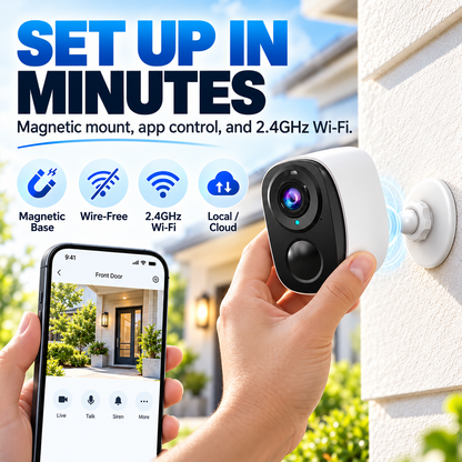 2.5K QHD Wireless Security Camera – AI Person Detection & Color Night Vision