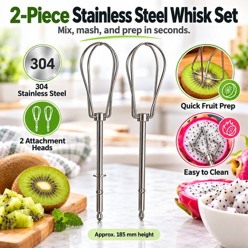 2-Pack 304 Stainless Steel Beater Attachments for Kitchen Mixing