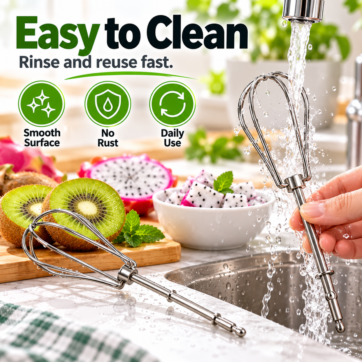 2-Pack 304 Stainless Steel Beater Attachments for Kitchen Mixing