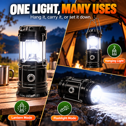 💡⚡ Foldable LED Camping Lantern – Compact, Bright & Portable! 🏕️🔦