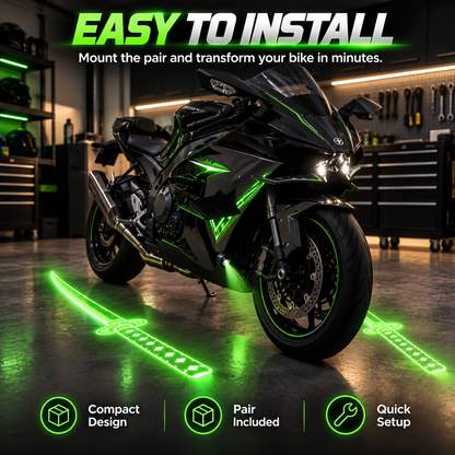 Motorcycle LED Sword Ground Projection Lights – Dual-Beam Night Underglow