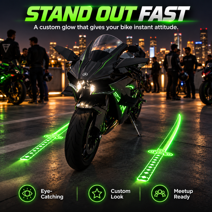 Motorcycle LED Sword Ground Projection Lights – Dual-Beam Night Underglow