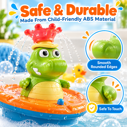 Light Up Crocodile Bath Toy for Toddlers – 5 Spray Modes