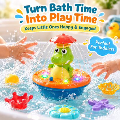 Light Up Crocodile Bath Toy for Toddlers – 5 Spray Modes