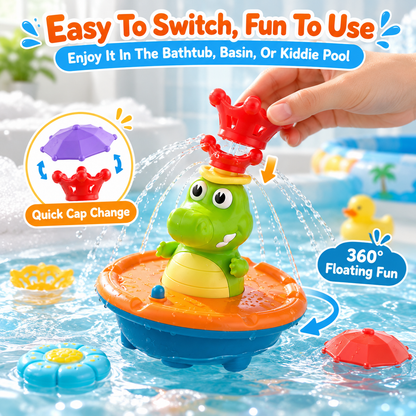 Light Up Crocodile Bath Toy for Toddlers – 5 Spray Modes