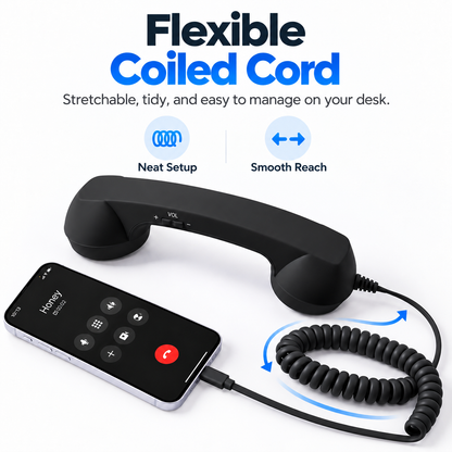 ☎️Retro Phone Handset with Type-C | Vintage Wired Receiver 📞
