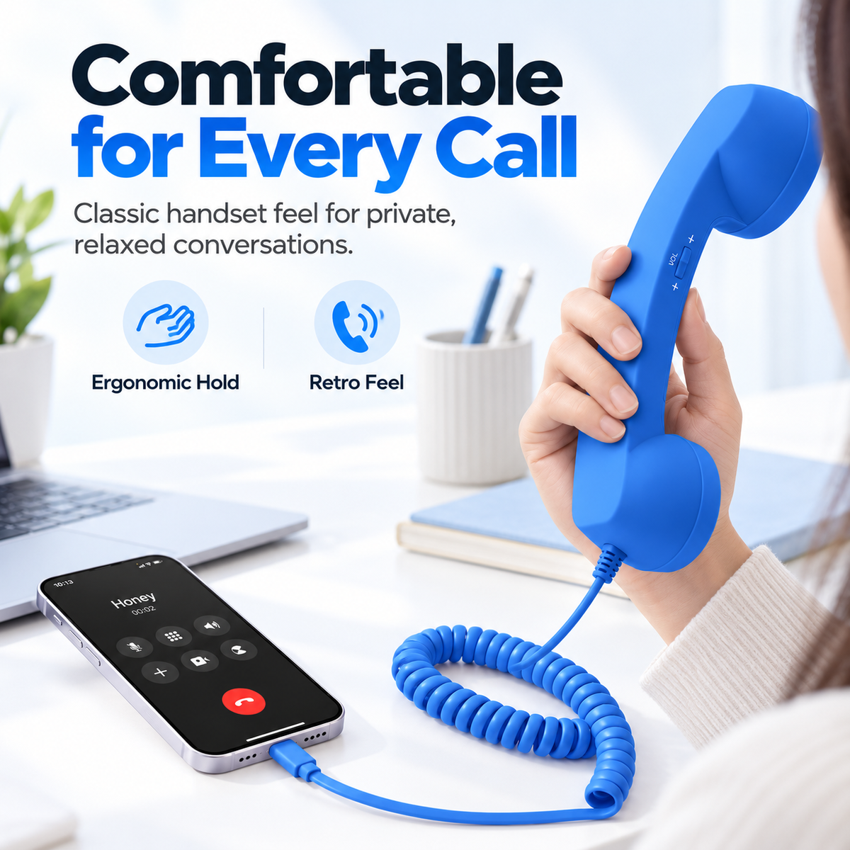 ☎️Retro Phone Handset with Type-C | Vintage Wired Receiver 📞