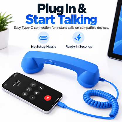 ☎️Retro Phone Handset with Type-C | Vintage Wired Receiver 📞