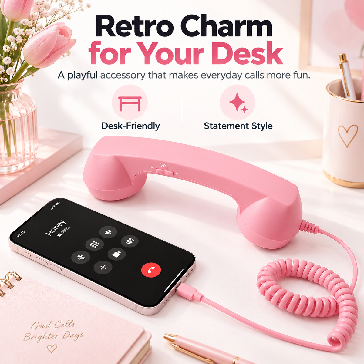 ☎️Retro Phone Handset with Type-C | Vintage Wired Receiver 📞
