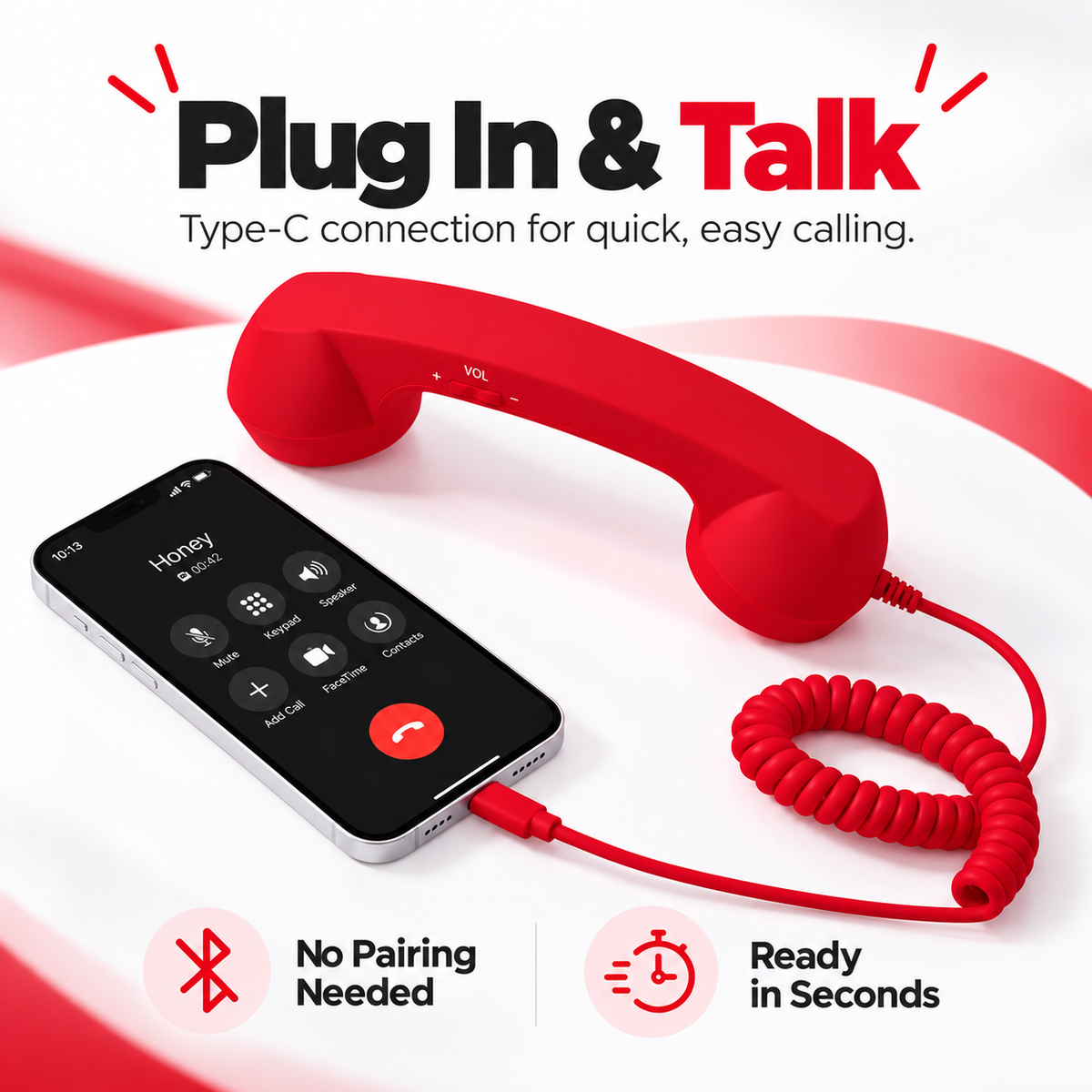 ☎️Retro Phone Handset with Type-C | Vintage Wired Receiver 📞
