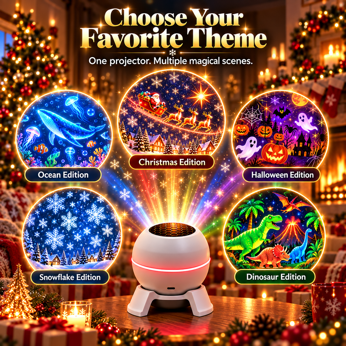🎄 50% OFF Christmas Projection Night Light ✨ Create A Magical Holiday Wonderland At Home