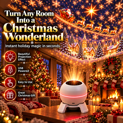 🎄 50% OFF Christmas Projection Night Light ✨ Create A Magical Holiday Wonderland At Home
