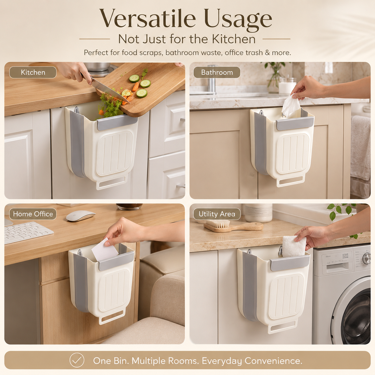 🗑️ LIMITED-TIME 50% OFF! 💫 Collapsible Hanging Trash Can for Kitchen Cabinet Door – Space-Saving Waste Bin (6L/11L)🗑️🗑️