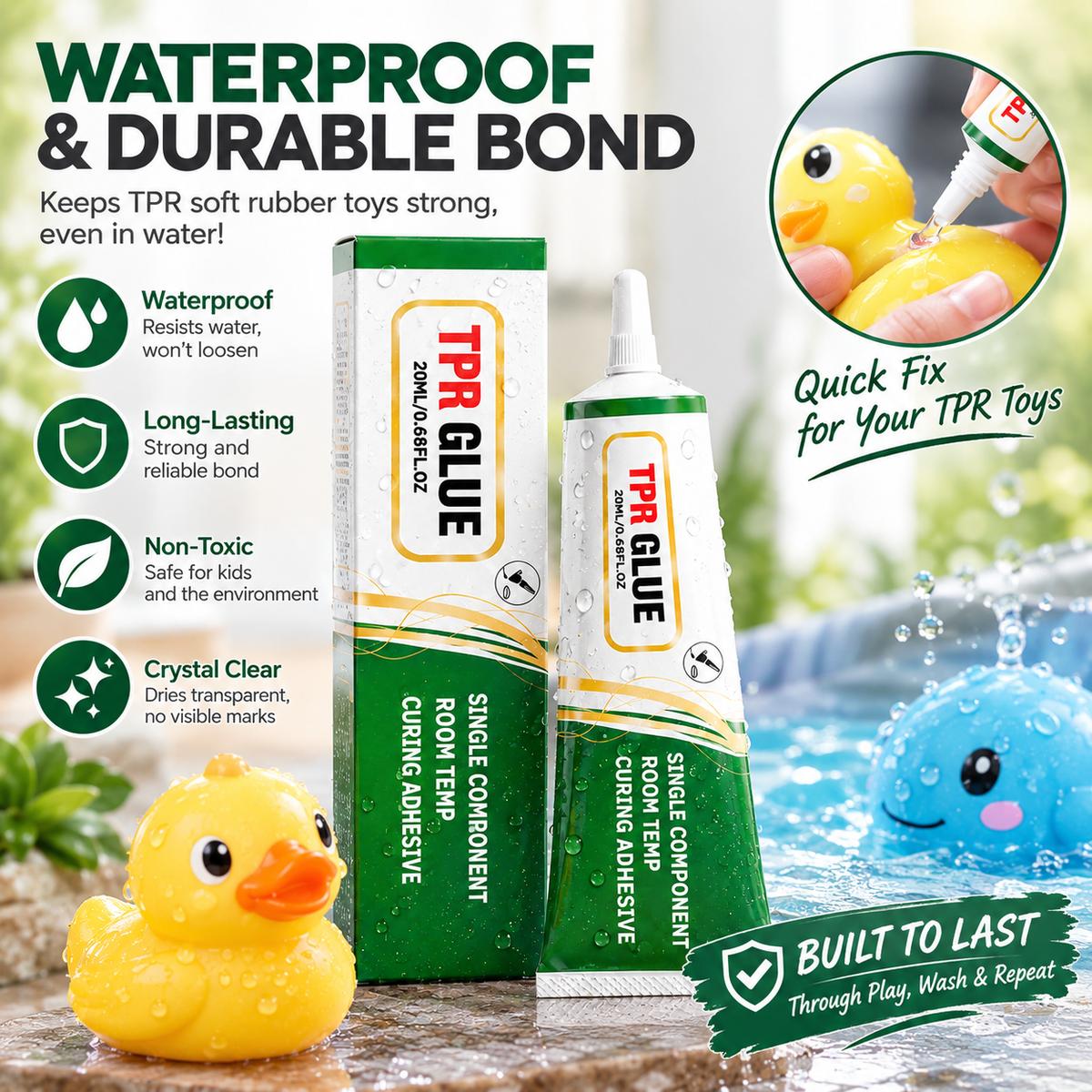 💧✨ 20ML Transparent TPR Soft Gel Adhesive – Fast-Drying, Water-Resistant Flexible Seal 🛠️💧