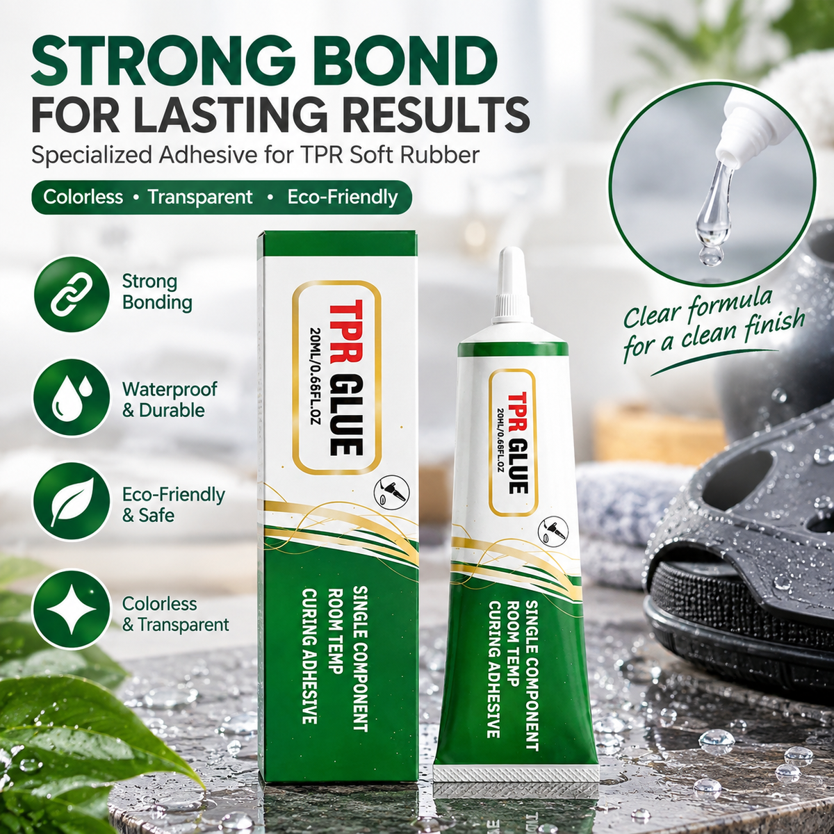 💧✨ 20ML Transparent TPR Soft Gel Adhesive – Fast-Drying, Water-Resistant Flexible Seal 🛠️💧
