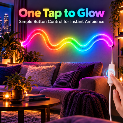 Faux Fur Neon Light Strip – 360° All-Round Glow, Add a Cosy Glow to Bedroom, Dorm & Party Spaces ✨
